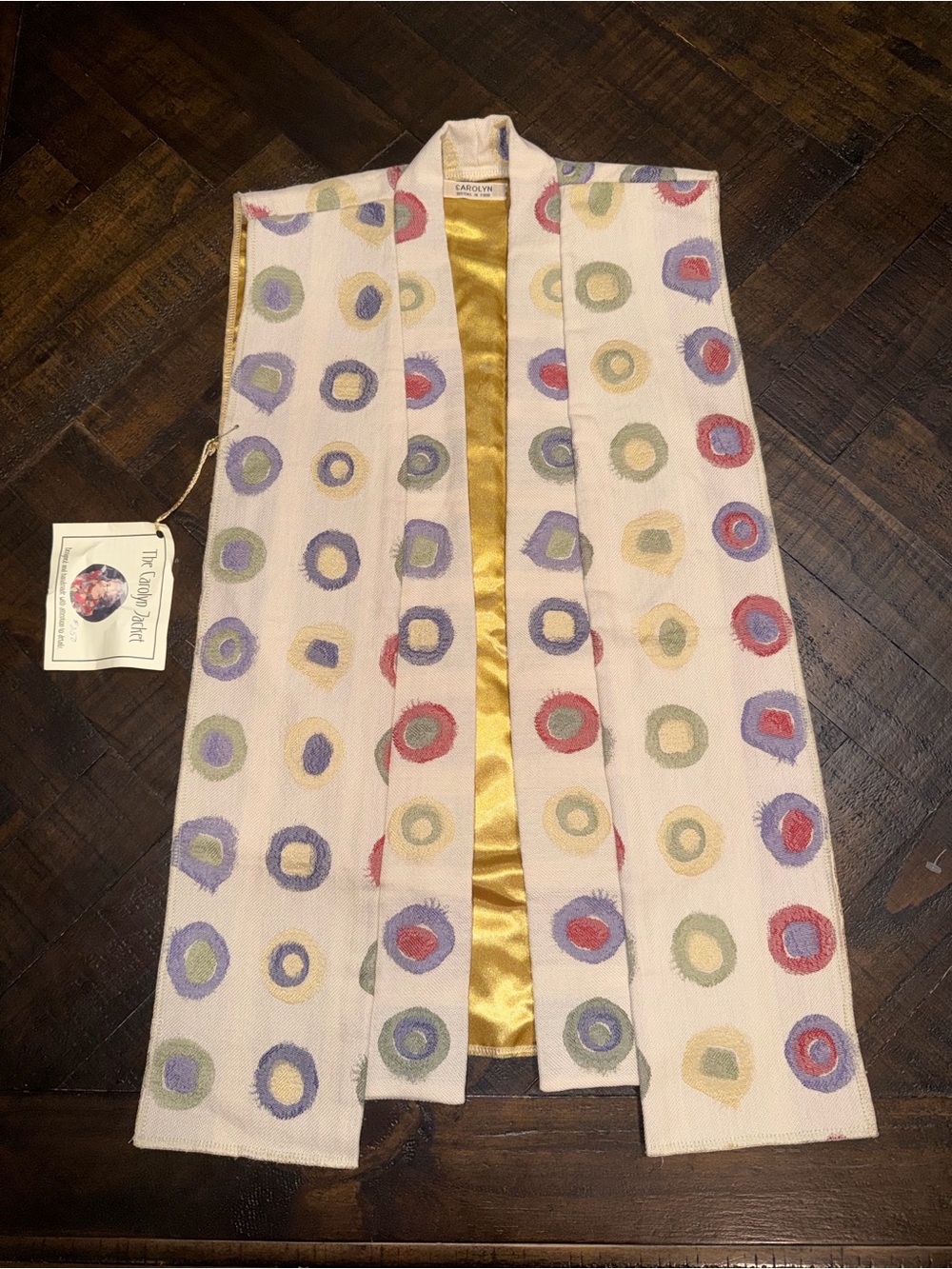 Carolyn Hatch Pink Multicolor Polka Dot Tunic Vest